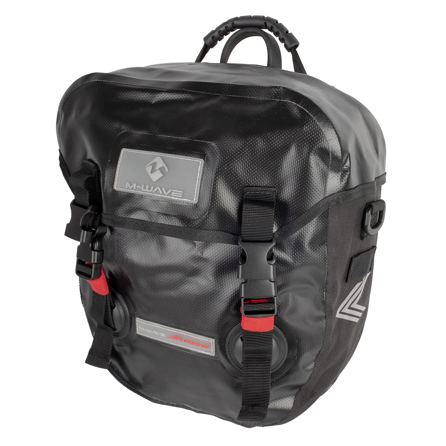 Сумка на багажник waterproof "CALGARY", with cover, black, with fastening, 2x12.5 liter,