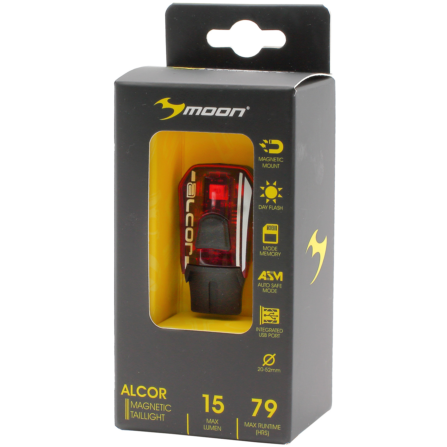 Задний фонарь MOON Alcor, 1 red LED, 5 functions,