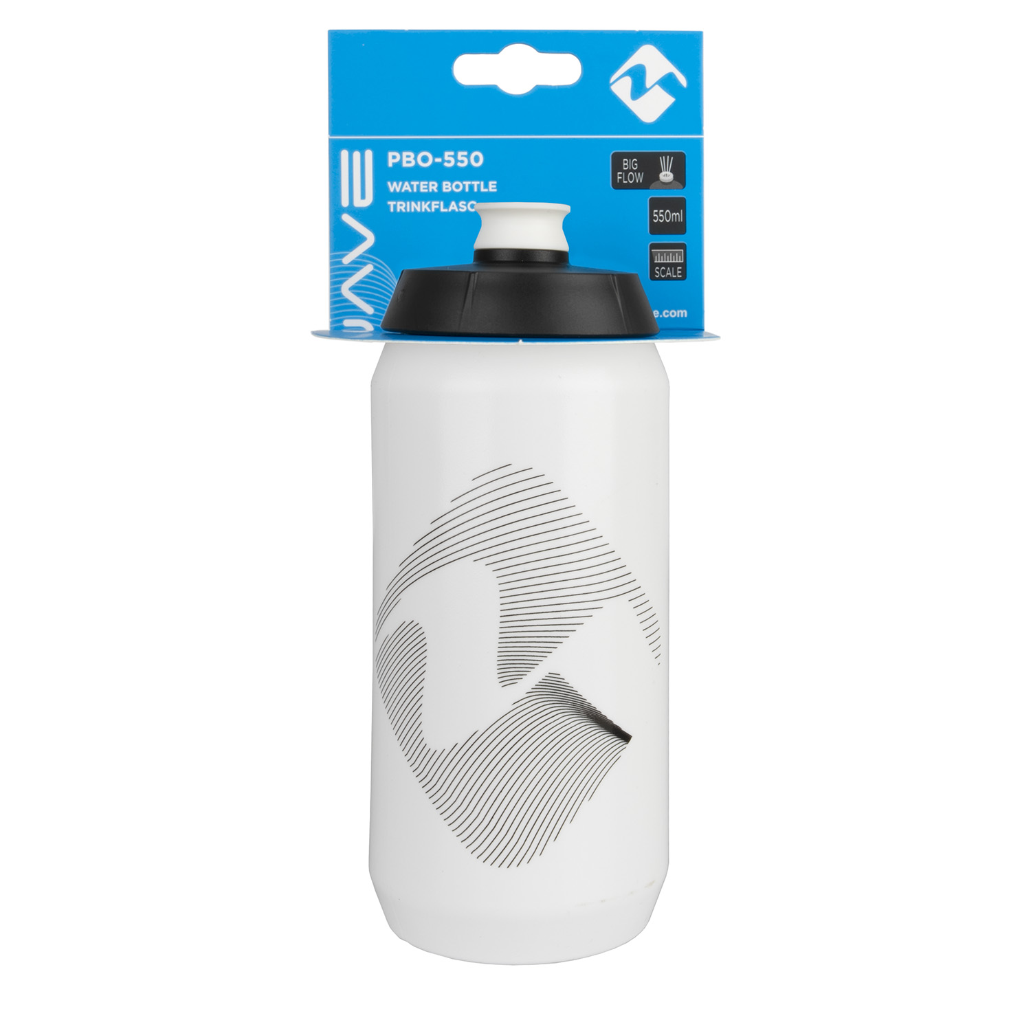 Фляга "PBO 550", plastic, 550 ml, white/black/white,