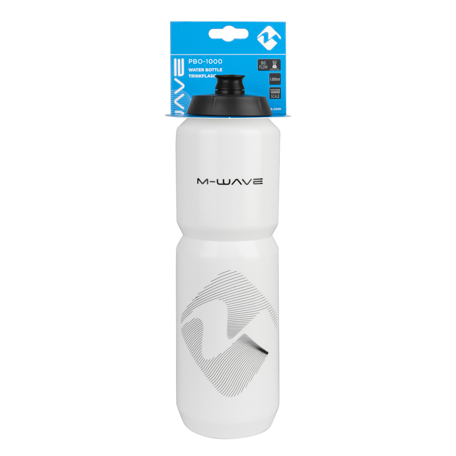 Фляга "PBO 100", plastic,  1000 ml, white/black/white, on card,