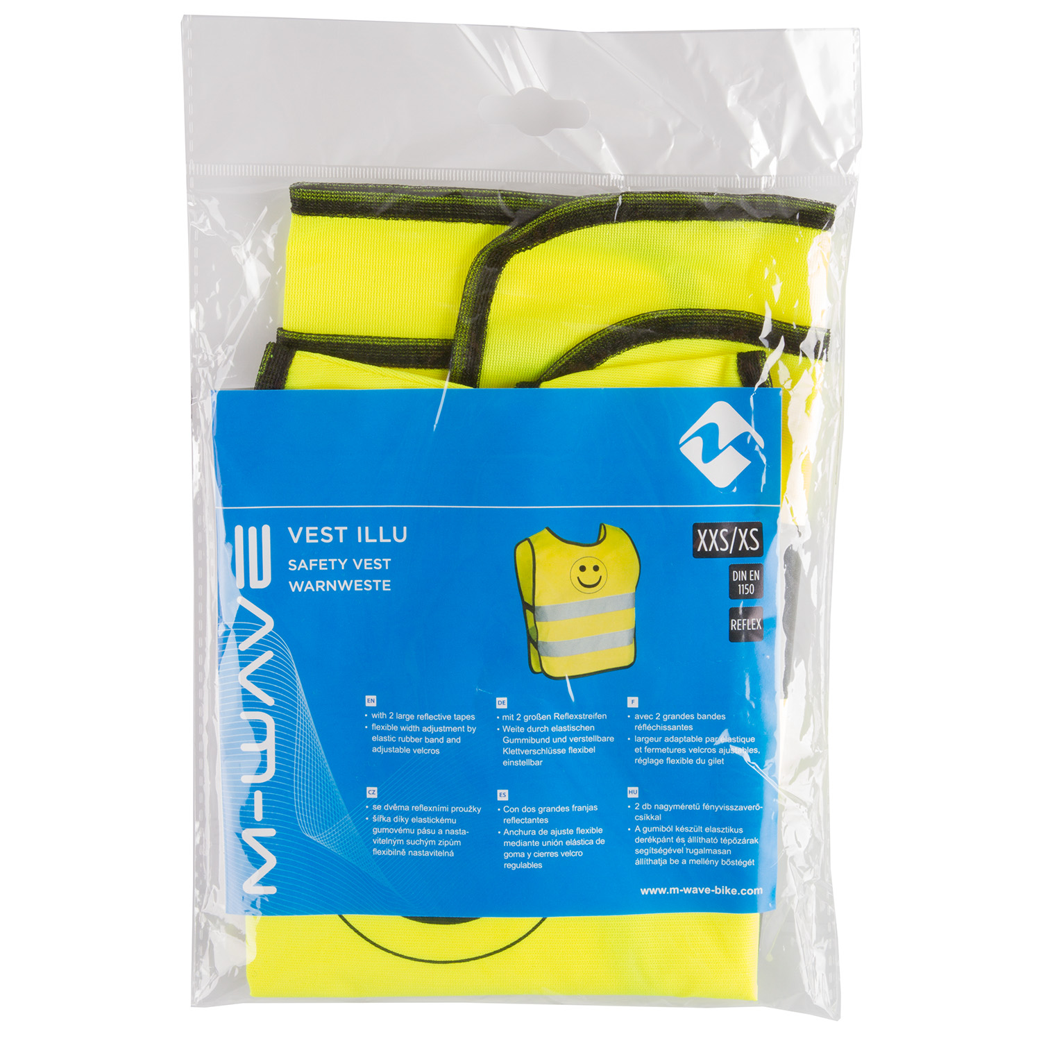 Жилет светоотражающий size: XXS - XS, colour: yellow, with each 2 reflective stripes,