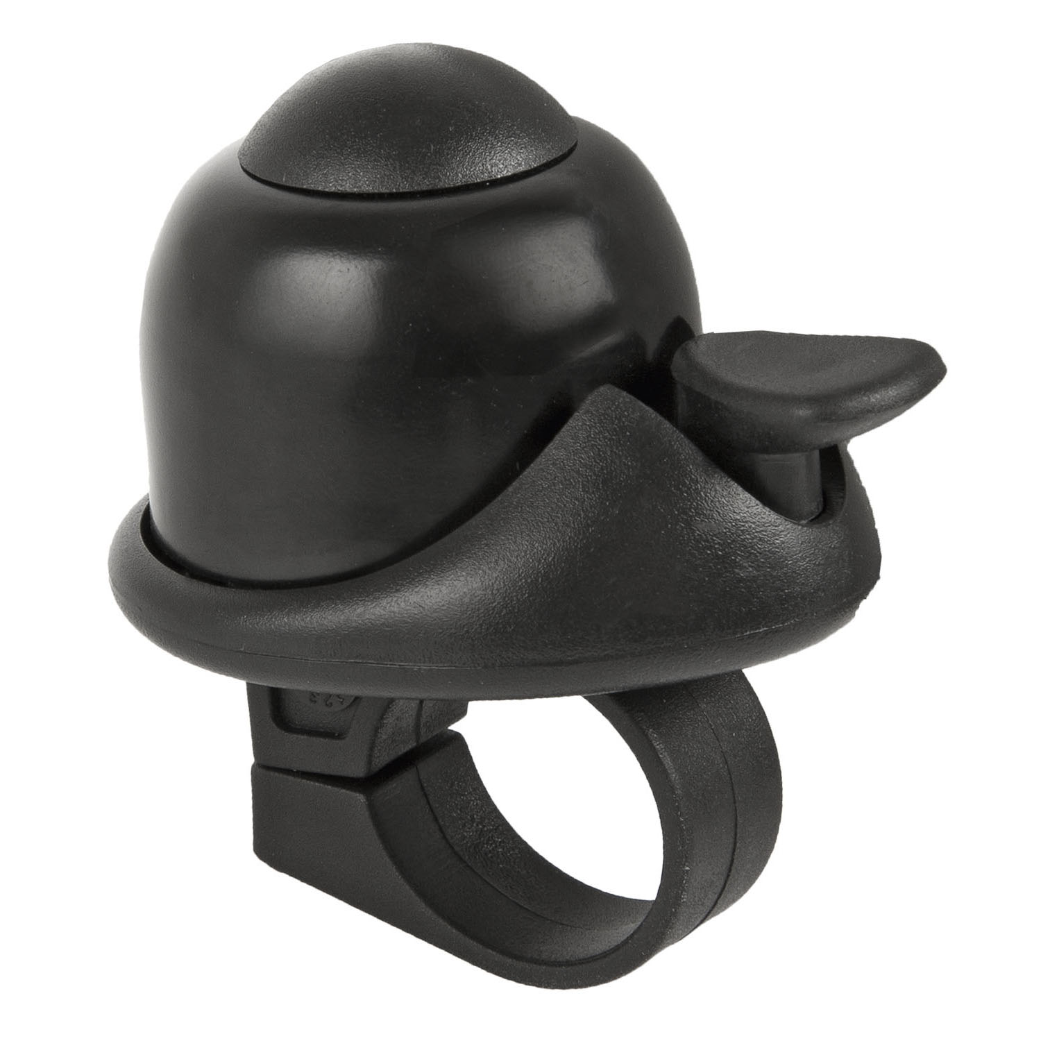 Звонок mini bell M-WAVE, alloy black / black plastic base, w/bracket, on card,