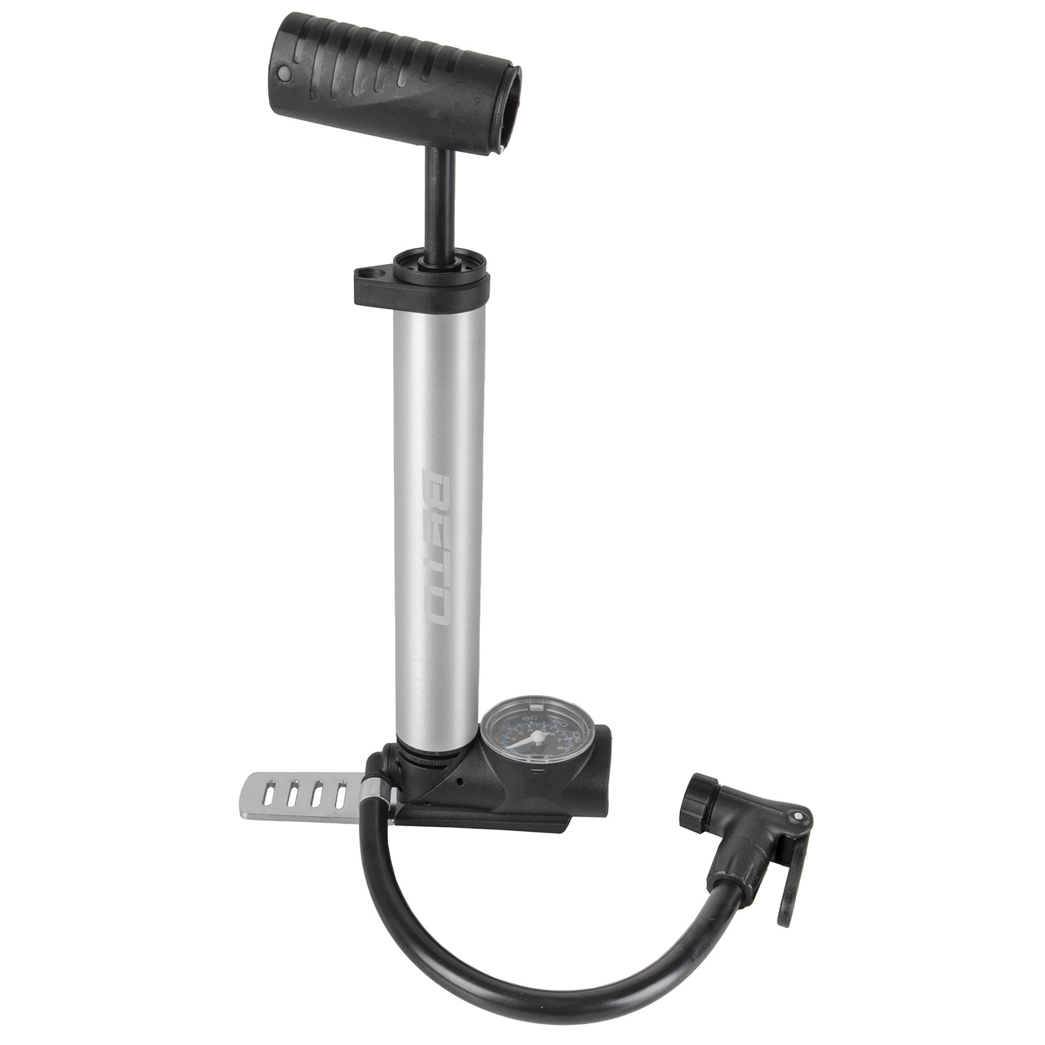 Насос mini  BETO с мон., w/rotable gauge/metal footpad, silver/black,