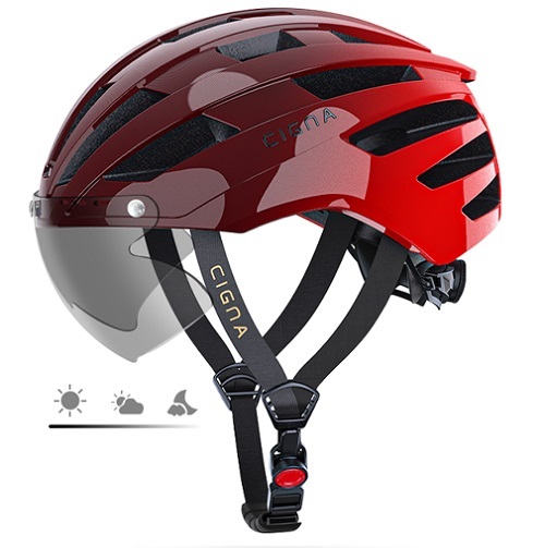 Шлем TT-78,red M (55-58cm),visor+,
