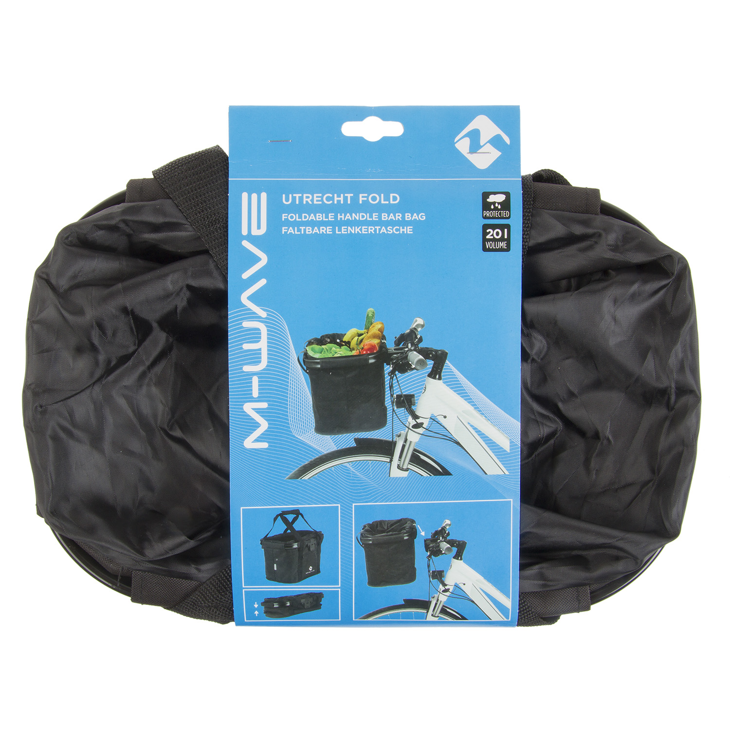 Сумка на руль "M-WAVE UTRECHT FOLD", w/clip-on bracket, black,