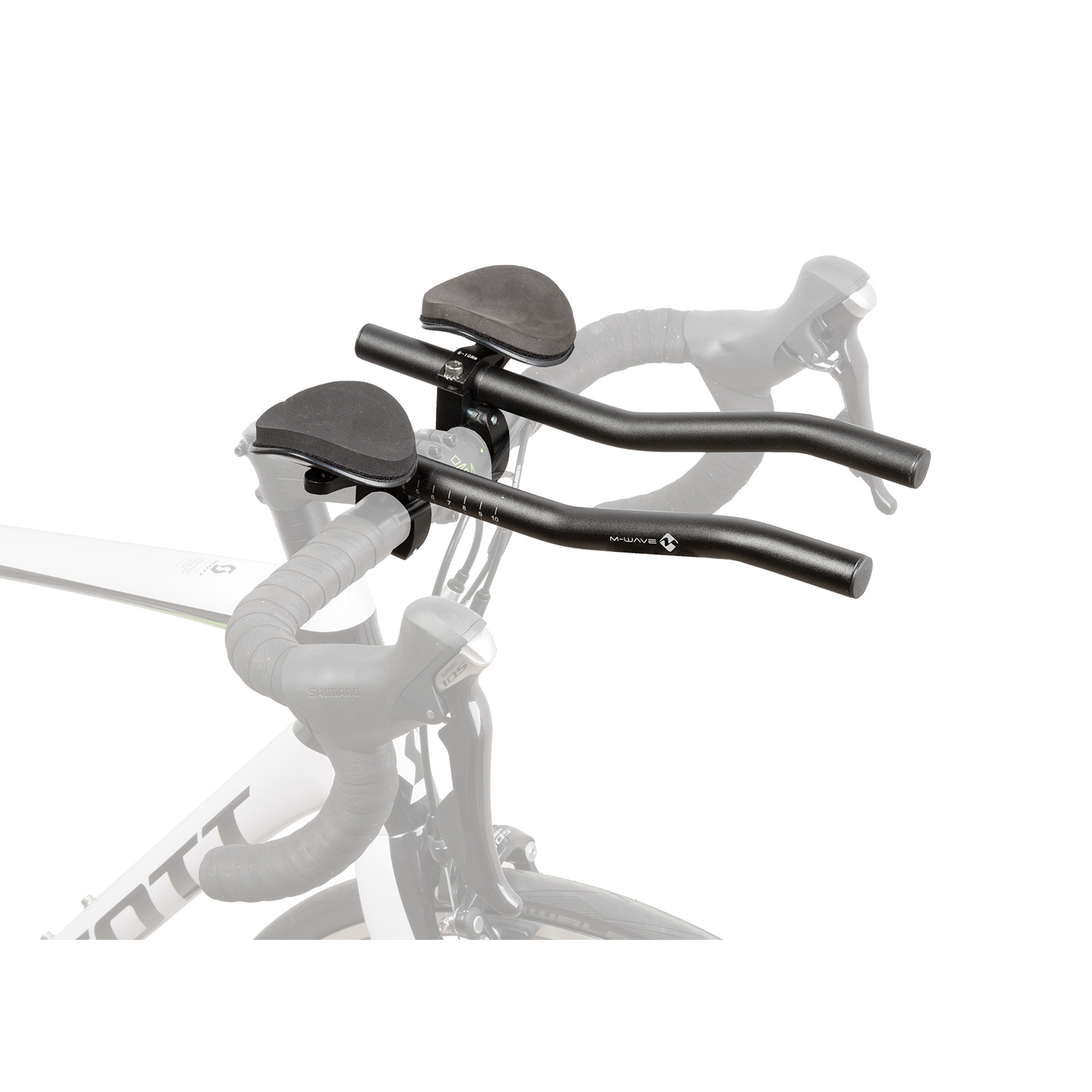 Лежак tri bar,  AERO, alloy, black, for 31.8 mm handlebar,