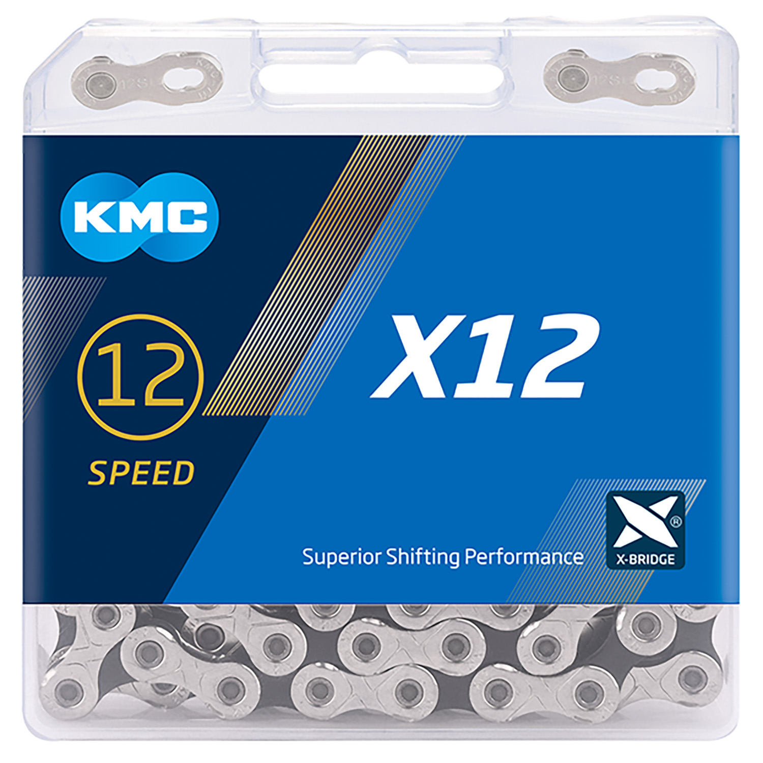 Цепь KMC X12, silver/black,12 ск,126 links, box,