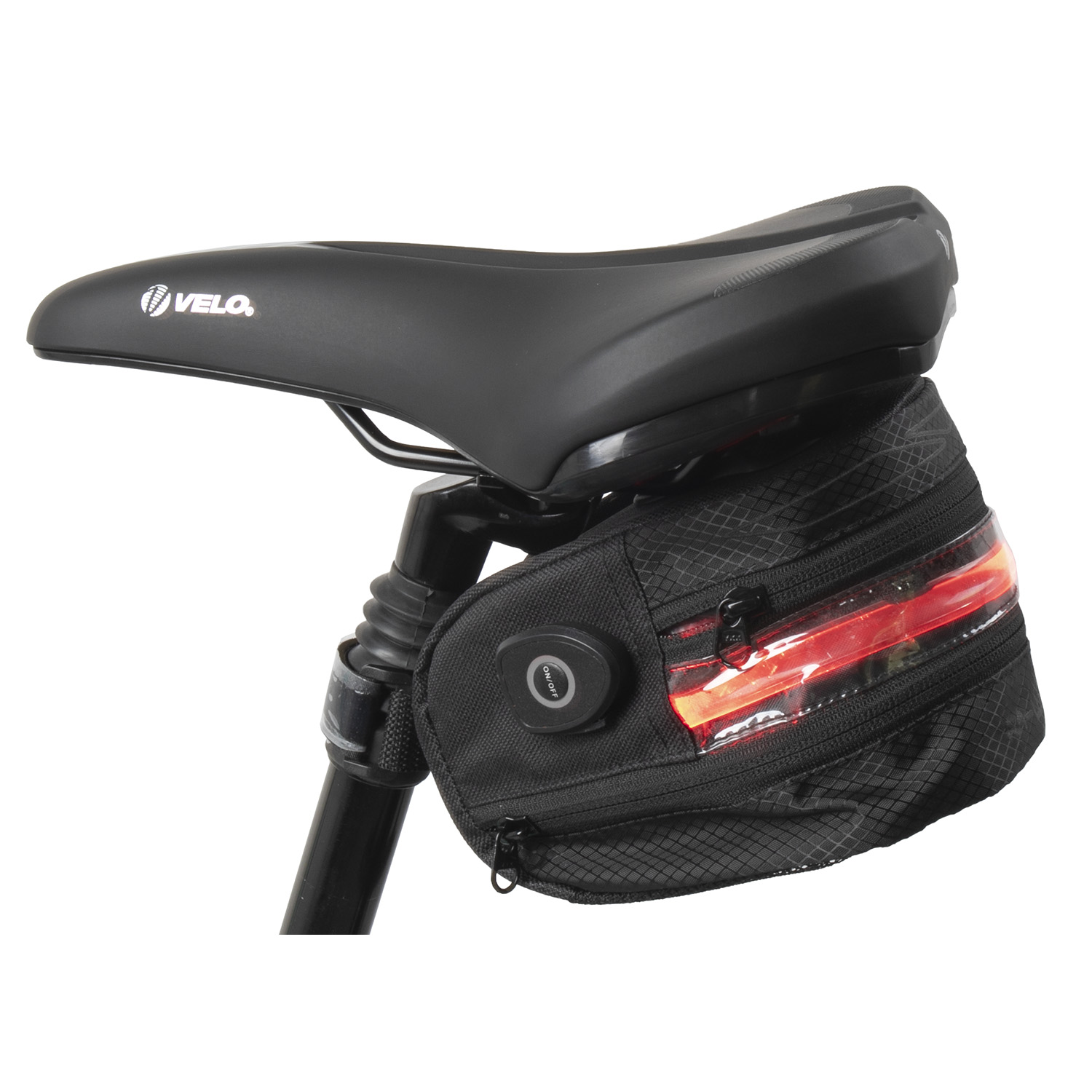 Сумка под седло >Tilburg L Illu<, size L, black, w/LED light, battery rechargable via USB,