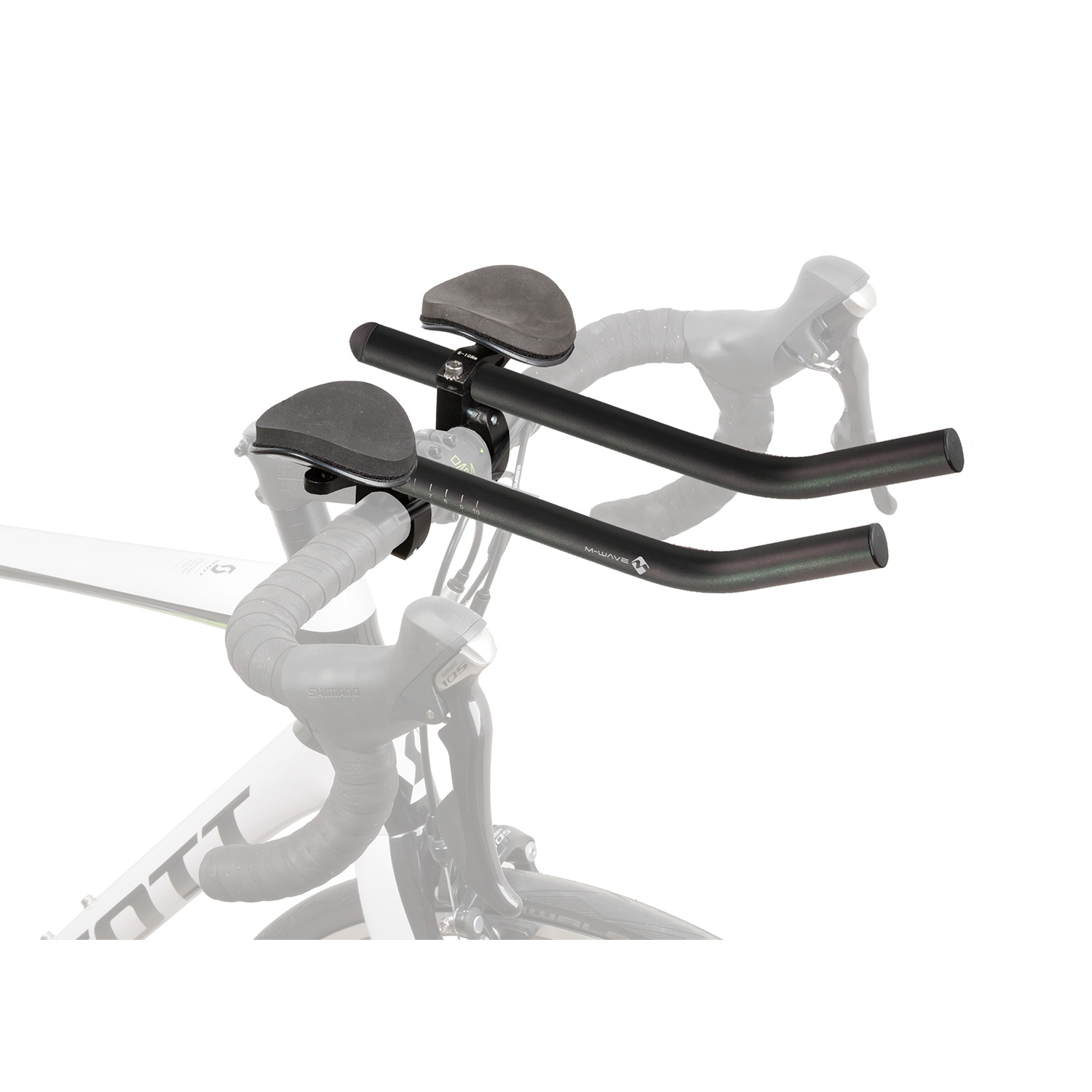 Лежак tri bar Aero H,  M-WAVE, alloy, black, for 31.8 mm handlebar,