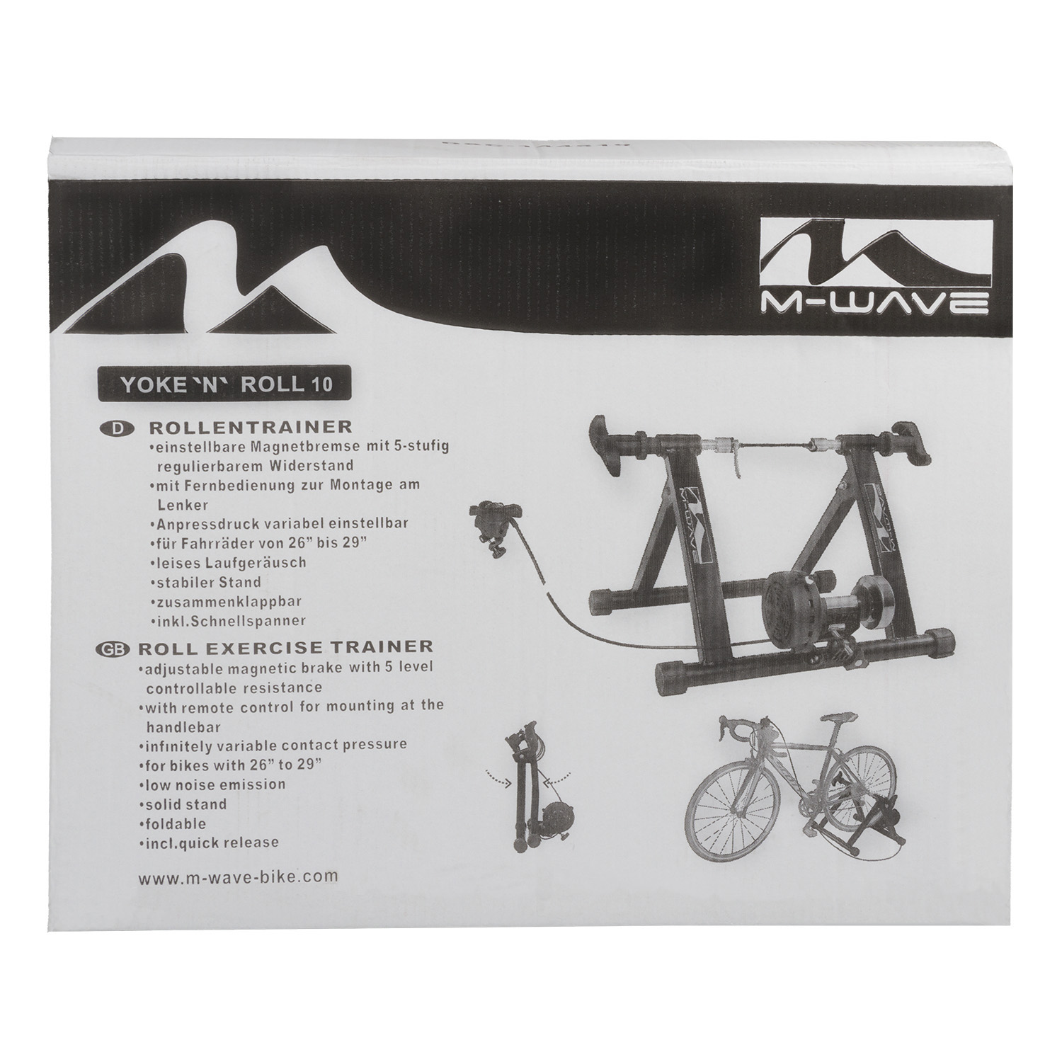 Велостанок M-WAVE, steel frame, 6 position, Elastomer-roller,