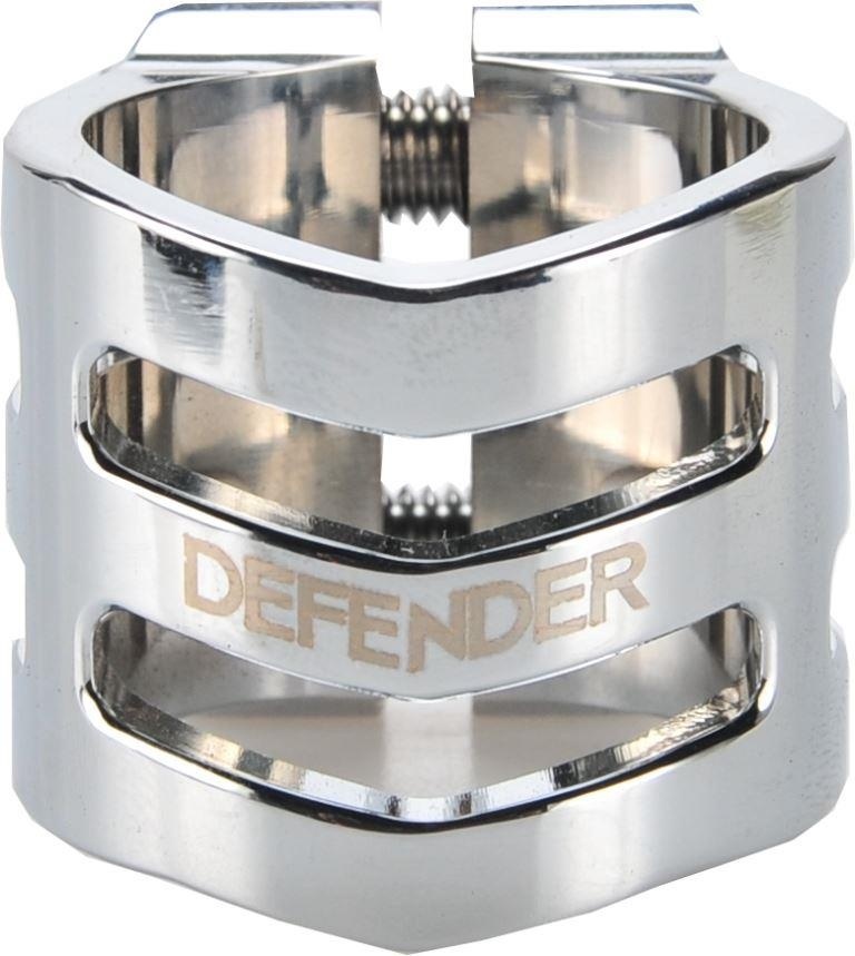 Зажим  руля DEFENDER clamp, Цвет chrome