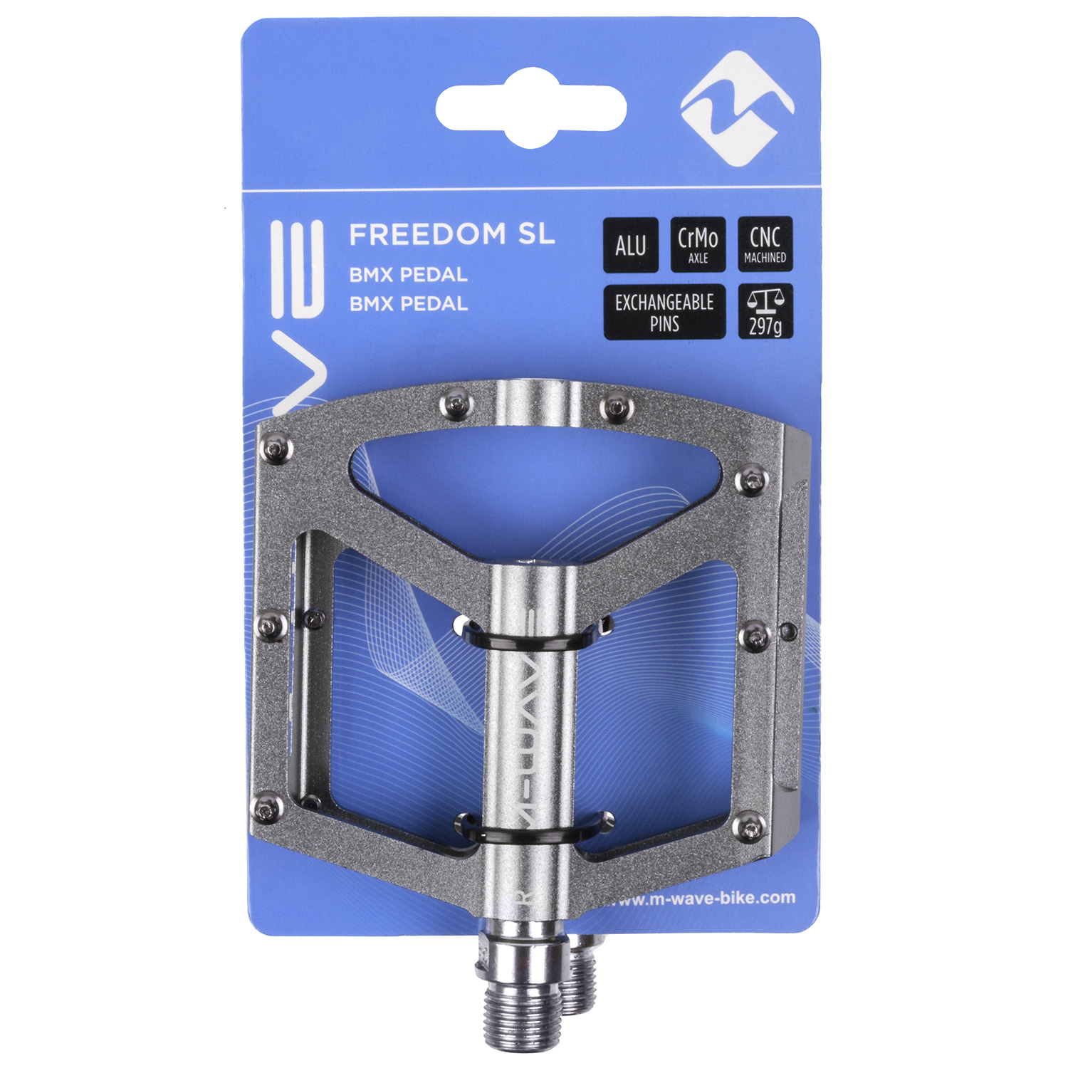 Педали"Freedom SL", alloy, titanium color, CRMO axle, 297 g,