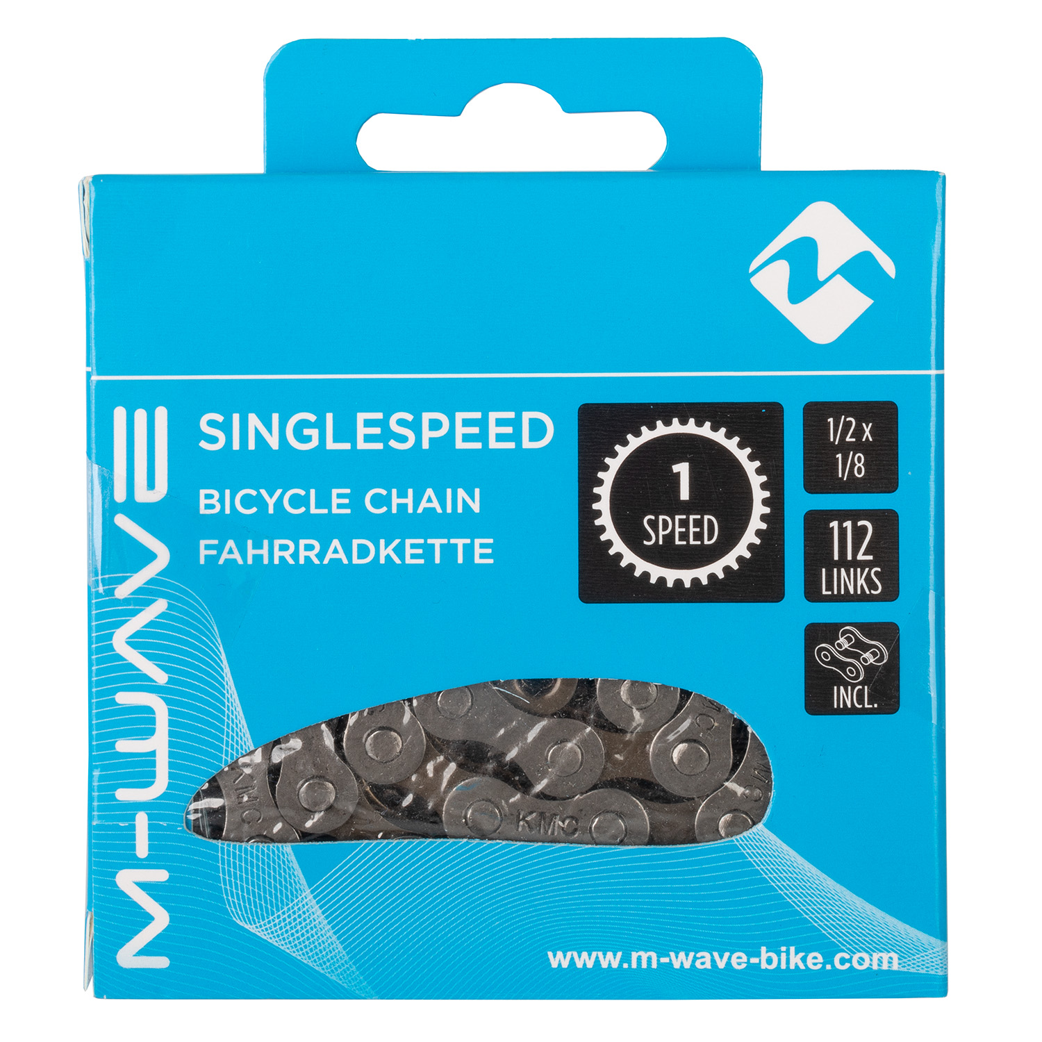 Цепь M-WAVE, 1/2x1/8, 112 links, brown, 1-speed,