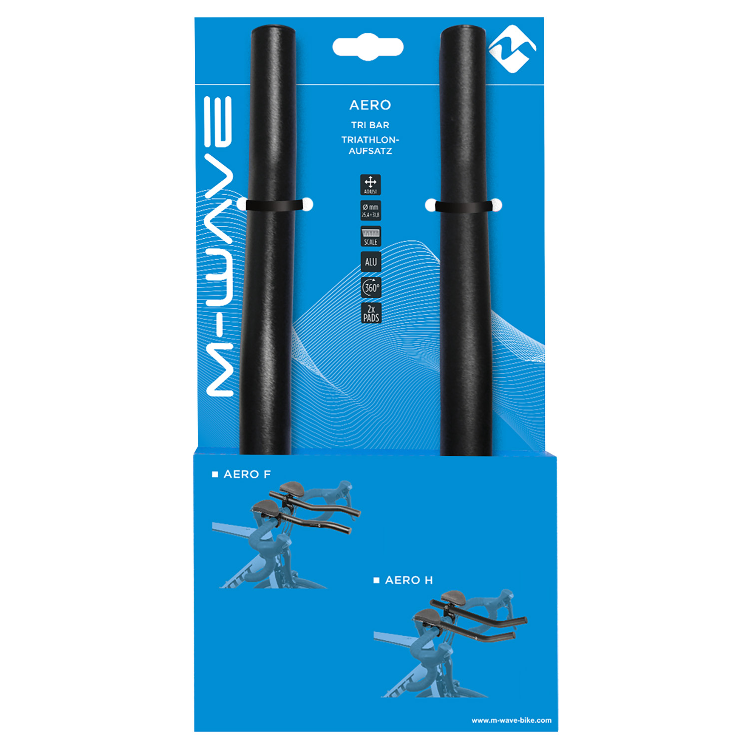 Лежак tri bar,  AERO, alloy, black, for 31.8 mm handlebar,
