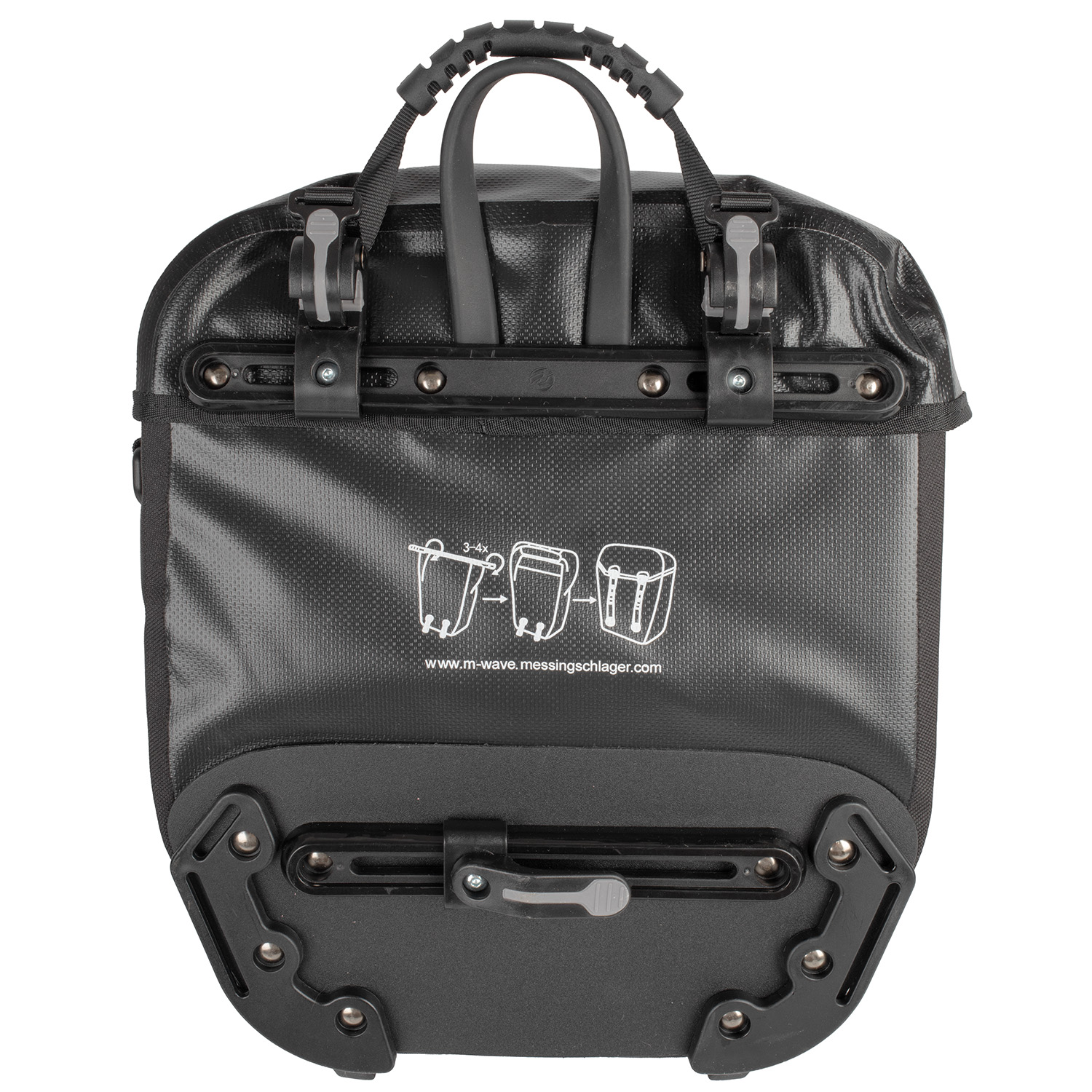 Сумка на багажник waterproof "CALGARY", with cover, black, with fastening, 2x12.5 liter,