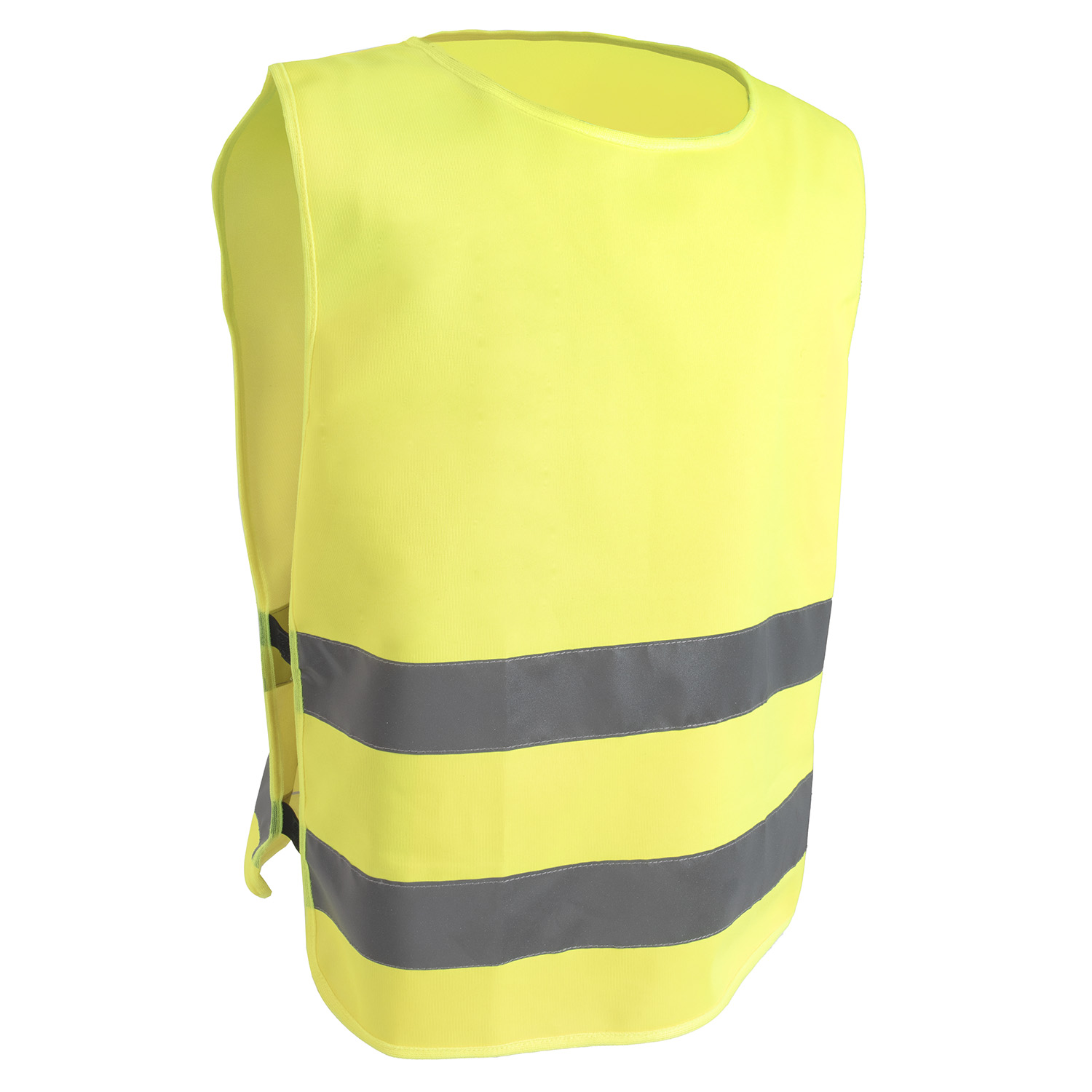 Жилет светоотражающий M/L, poncho form, yellow, with each 2 reflective stripes,