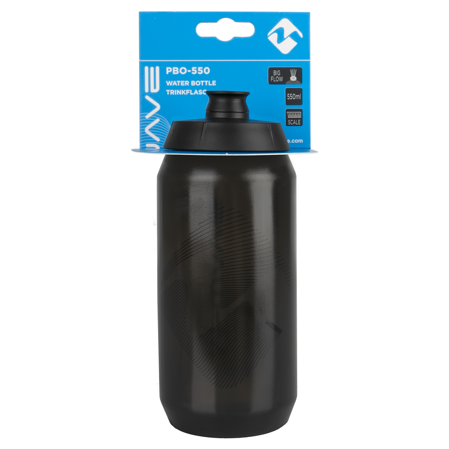 Фляга "PBO 550", plastic, 550 ml, black/black transparen,